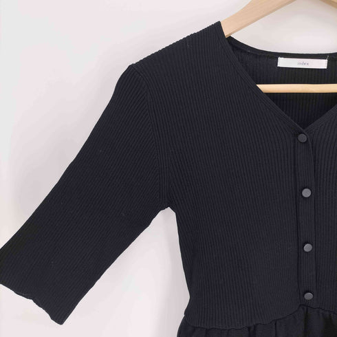 インデックス INDEX 25SS シアー レイヤード ペプラム ニット レディース JPN:M