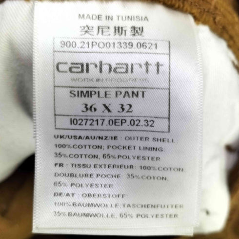 カーハート Carhartt SIMPLE PANT コーデュロイパンツ メンズ 36×32