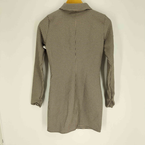 ザラ ZARA ハングトゥース 千鳥格子柄 シャーリング シャツ ワンピース レディース import:S