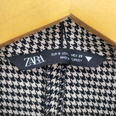 ザラ ZARA ハングトゥース 千鳥格子柄 シャーリング シャツ ワンピース レディース import:S