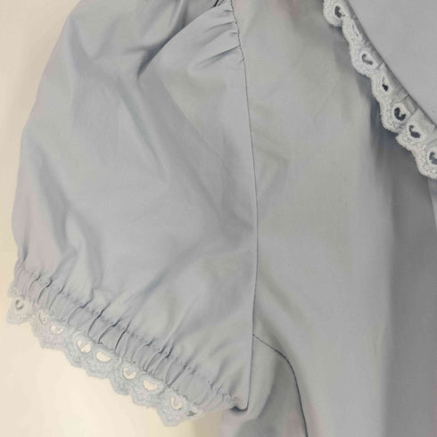 nugu haku (ORIGINAL) heart button lace puff blouce ハートボタン レース パフ ブラウス レディース FREE