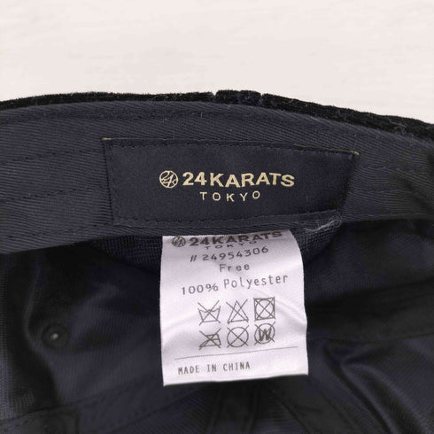 トゥエンティーフォーカラッツ 24karats ロゴ刺繍ベロアキャップ メンズ FREE