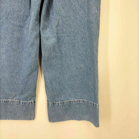 ザラ ZARA WIDE-LEG CROP FRONT ZIP JEANS クロップド ハイウェスト フロントシーム デニム パンツ レディース 36