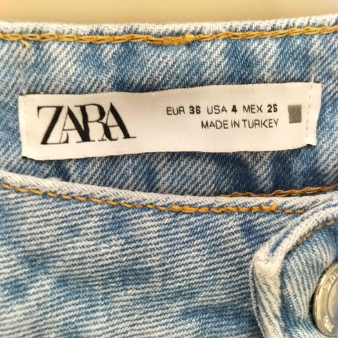 ザラ ZARA WIDE-LEG CROP FRONT ZIP JEANS クロップド ハイウェスト フロントシーム デニム パンツ レディース 36