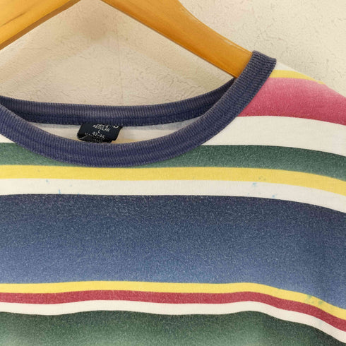ランズエンド LANDS END 90S クルーネックボーダーカットソー マルチカラー メンズ import:L