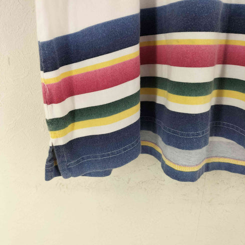 ランズエンド LANDS END 90S クルーネックボーダーカットソー マルチカラー メンズ import:L