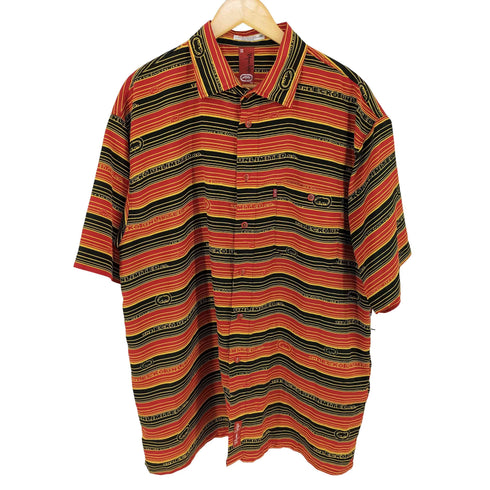 エコーアンリミテッド ECKO UNLTD 韓国製 ストライプ S/S シャツ メンズ import:XL
