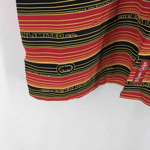 エコーアンリミテッド ECKO UNLTD 韓国製 ストライプ S/S シャツ メンズ import:XL