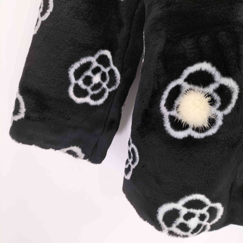 ピエールカルダン pierre cardin 花柄フェイクファージャケット レディース