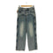 ARULLE point damage straight denim ポイント ダメージ ストレート デニムパンツ レディース JPN:2