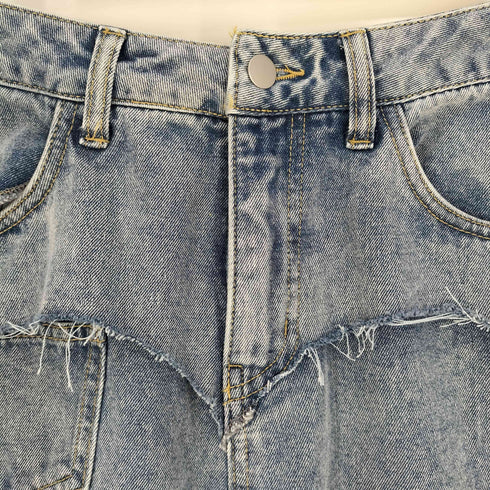 ARULLE point damage straight denim ポイント ダメージ ストレート デニムパンツ レディース JPN:2