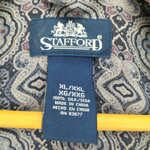 スタッフォード STAFFORD 総柄シルク ガウンコート メンズ XL/XXL