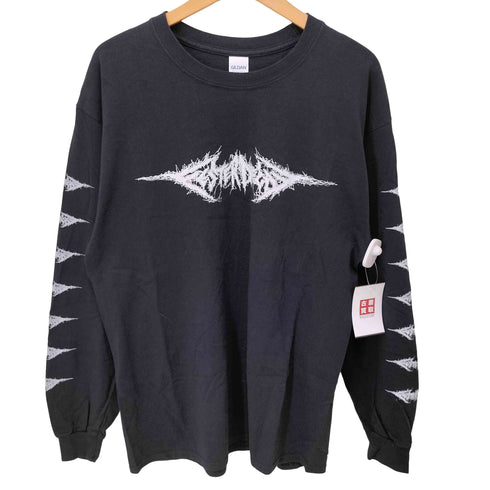 GILDAN ボディ ゴアグラインド バンド ロゴ アーム プリント L/S クルーネック Tシャツ メンズ import:L