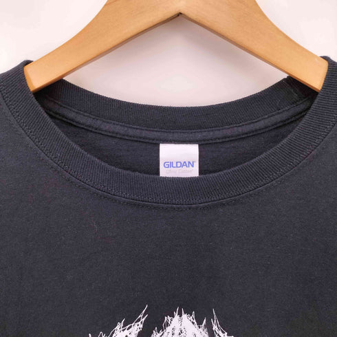 GILDAN ボディ ゴアグラインド バンド ロゴ アーム プリント L/S クルーネック Tシャツ メンズ import:L