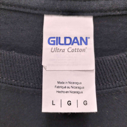 GILDAN ボディ ゴアグラインド バンド ロゴ アーム プリント L/S クルーネック Tシャツ メンズ import:L