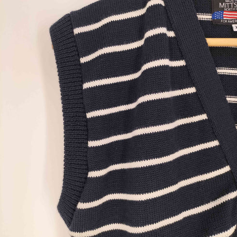MITTS NITTS ミッツニッツ USA製 ボーダー ニットベスト レディース import:XS