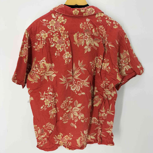 ポロバイラルフローレン Polo by RALPH LAUREN 90s VINTAGE CAMP S/S 総柄 リネン混開襟アロハシャツ メンズ JPN:L