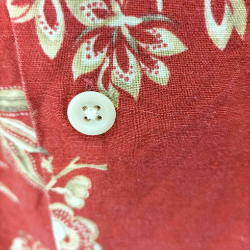 ポロバイラルフローレン Polo by RALPH LAUREN 90s VINTAGE CAMP S/S 総柄 リネン混開襟アロハシャツ メンズ JPN:L