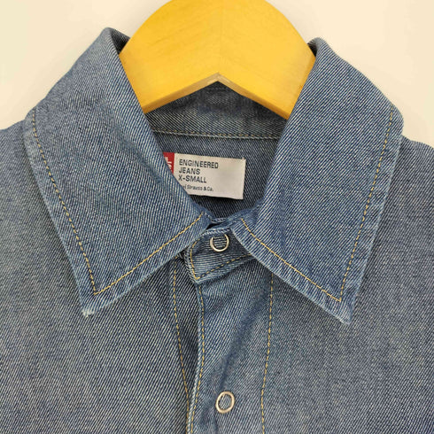リーバイス Levis 00s 60100-05 ENGINEERED JEANS 立体裁断 デニムシャツ メンズ import:XS