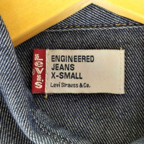 リーバイス Levis 00s 60100-05 ENGINEERED JEANS 立体裁断 デニムシャツ メンズ import:XS