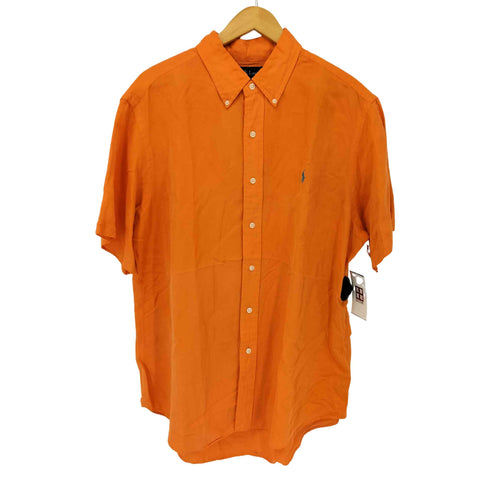 ラルフローレン RALPH LAUREN 90S CUSTOM FIT シルクリネン BDシャツ メンズ import:XL