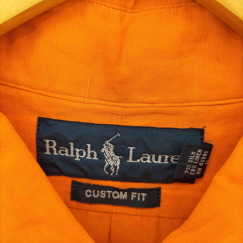 ラルフローレン RALPH LAUREN 90S CUSTOM FIT シルクリネン BDシャツ メンズ import:XL