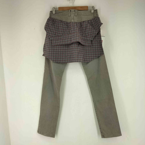 アンダーカバーイズム UNDERCOVERISM 12SS openstrings期 ネルシャツドッキング ストレッチ スキニー スリム パンツ メンズ JPN:1