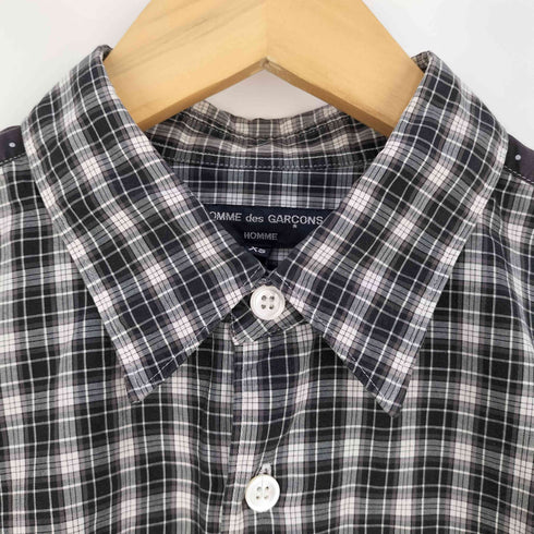 コムデギャルソンオム COMME des GARCONS HOMME パッチワーク ドット/チェック切替 長袖シャツ メンズ JPN:XS