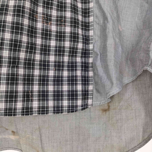 コムデギャルソンオム COMME des GARCONS HOMME パッチワーク ドット/チェック切替 長袖シャツ メンズ JPN:XS