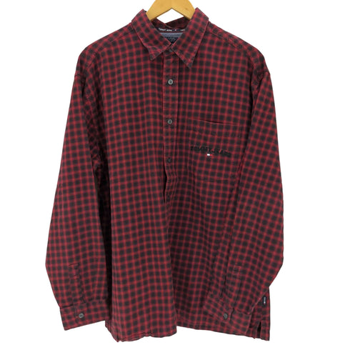 トミージーンズ tommy jeans ロゴ刺繍ワンポケットL/Sチェックシャツ メンズ import:L