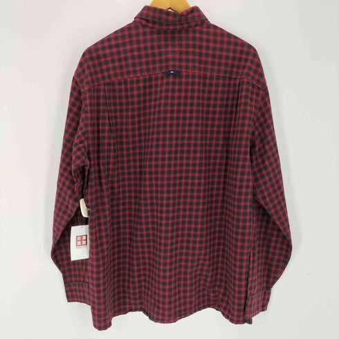 トミージーンズ tommy jeans ロゴ刺繍ワンポケットL/Sチェックシャツ メンズ import:L