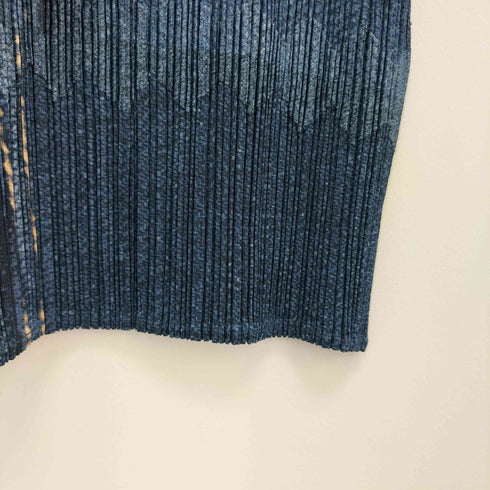 プリーツプリーズイッセイミヤケ PLEATS PLEASE ISSEY MIYAKE デニム転写プリント ノースリーブ プリーツワンピース レディース JPN:3