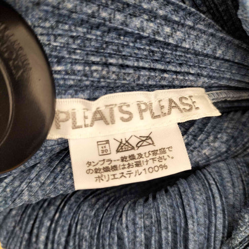 プリーツプリーズイッセイミヤケ PLEATS PLEASE ISSEY MIYAKE デニム転写プリント ノースリーブ プリーツワンピース レディース JPN:3