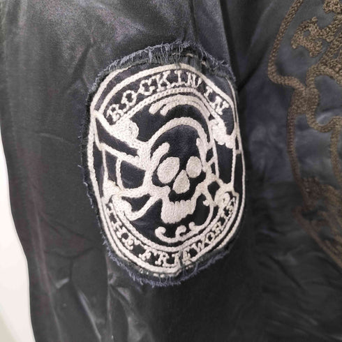 スカルジーンズ SKULL JEANS 骸骨刺繍 燕刺繍 ワッペン リバーシブルスカジャン メンズ US:40