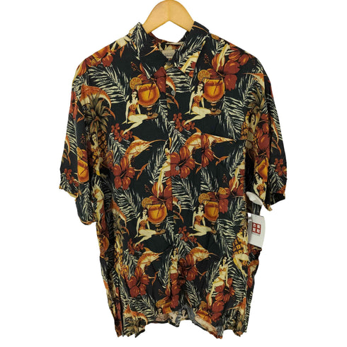 FALLS CREEK レーヨン 総柄アロハシャツ メンズ import:XL