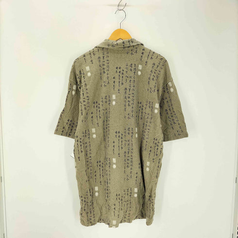 アリゾナ arizona 00s 総柄 コットンオープンカラーシャツ 鹿の子 漢字 メンズ JPN:L