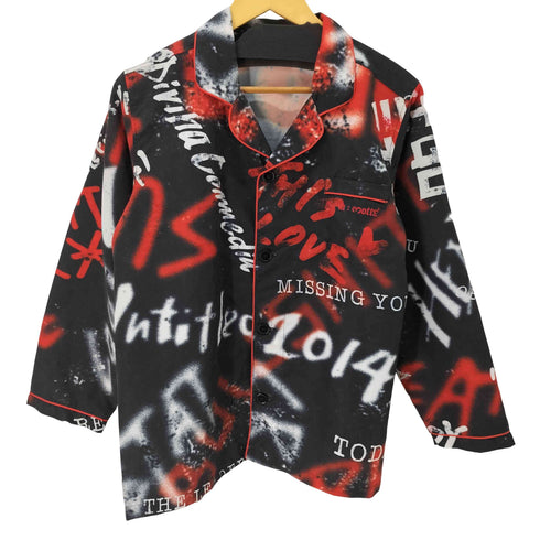 L/S 総柄 プリントシャツ メンズ M-L