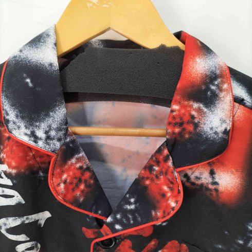 L/S 総柄 プリントシャツ メンズ M-L