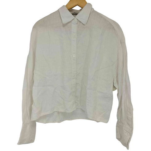 ザラ ZARA クロップドロングスリーブシャツ レディース import:L