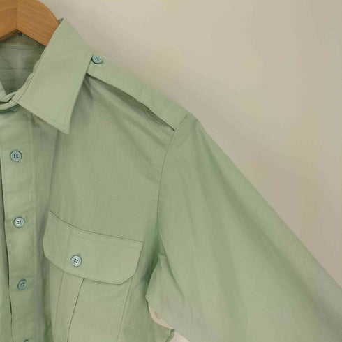 LOGISTIK 70S カナダ製 エポレット 襟芯 デカ襟 フラップポケット L/S ミリタリー シャツ レディース 15 37