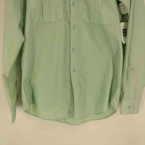 LOGISTIK 70S カナダ製 エポレット 襟芯 デカ襟 フラップポケット L/S ミリタリー シャツ レディース 15 37