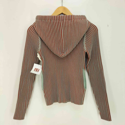 BEEDEN SWITCH COL RIB KNIT HOODIE レディース