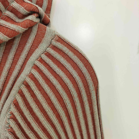 BEEDEN SWITCH COL RIB KNIT HOODIE レディース