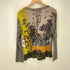 90S VANNILA SUGAR 総柄 ビジュー L/S クルーネック Tシャツ Y2K レディース