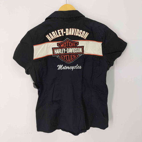 ハーレーダビッドソン HARLEY-DAVIDSON 両面刺繍デザイン S/S ジップシャツ メンズ import:L
