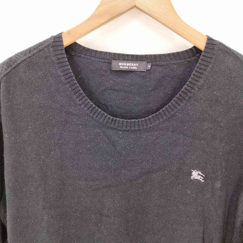 バーバリーブラックレーベル BURBERRY BLACK LABEL ホース刺繍 カシミヤ混 クルーネックニット レディース 3