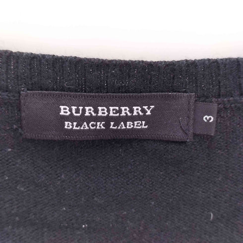 バーバリーブラックレーベル BURBERRY BLACK LABEL ホース刺繍 カシミヤ混 クルーネックニット レディース 3