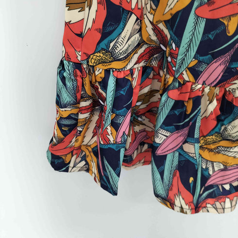 シーイン SHEIN fruda kahlo 花柄フリルシャツワンピース レディース import:XS
