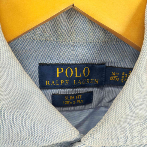 ポロラルフローレン POLO RALPH LAUREN SLIM FIT ワンポイントポニー刺繍 オックスフォード BD シャツ メンズ 32/33