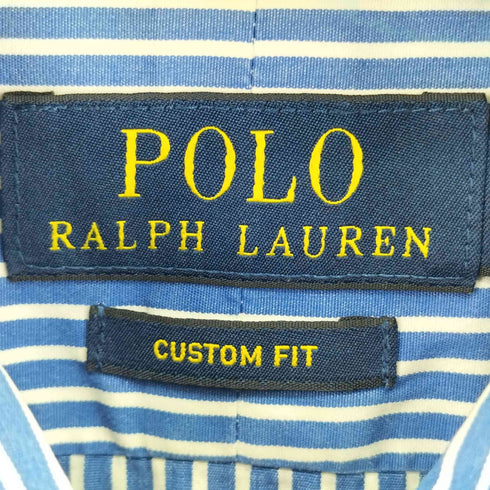 ラルフローレン RALPH LAUREN スモールポニー刺繍 CUSTOM FIT L/S ストライプ シャツ メンズ 17 1/2